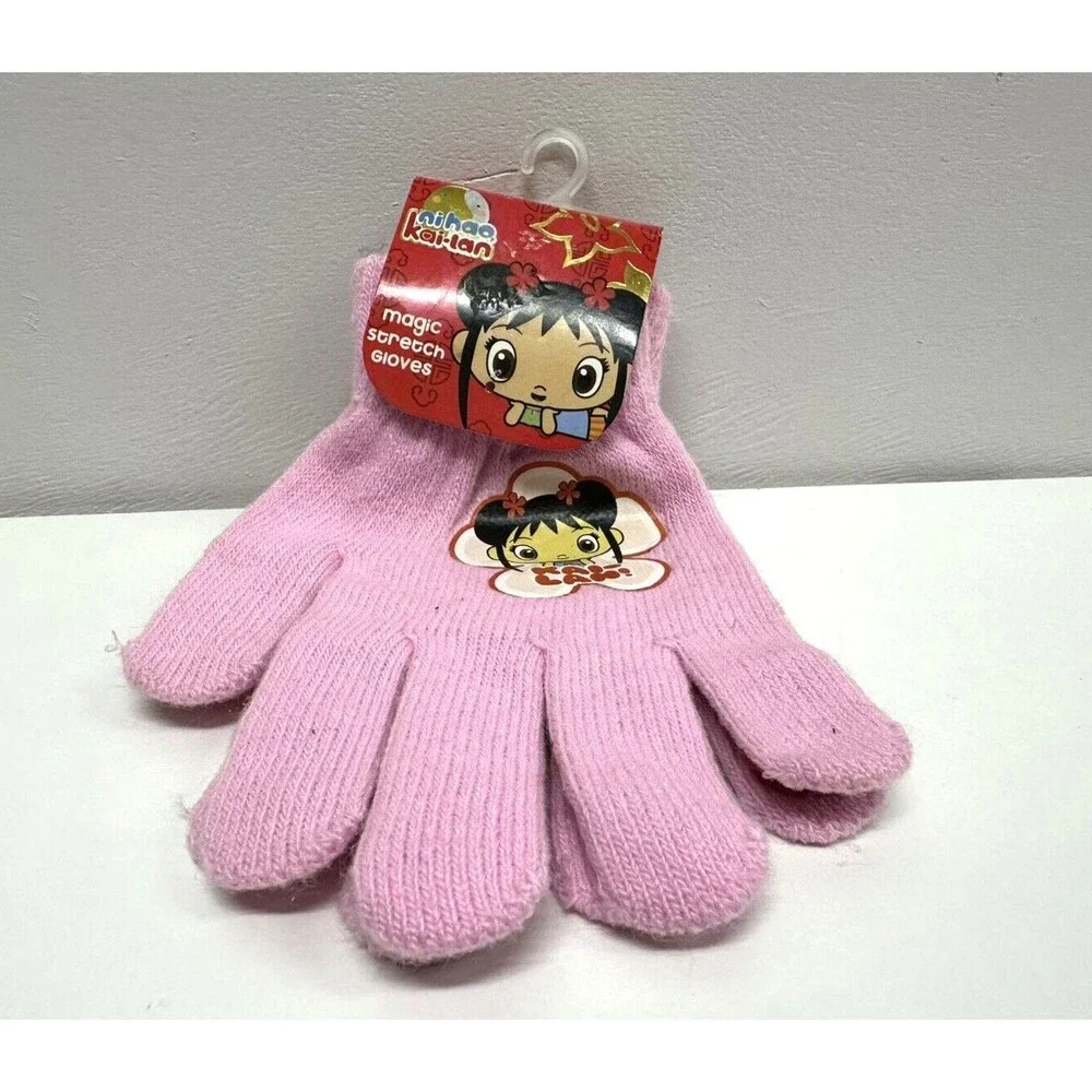 Ni hao Kai-lan Gripper Girls one size fit all Youth 4 -16 magic pink red gloves